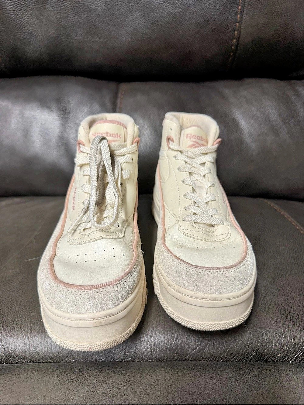 Reebok Club C Geo Mid Women's Sneakers Cream & Pink US 8